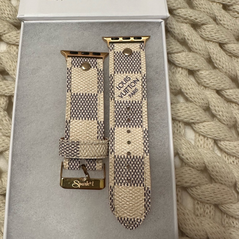 Authentic Louis Vuitton LIMITED EDITION BUCKLE BAND IN UPCYCLED LV DAMIER AZUR.